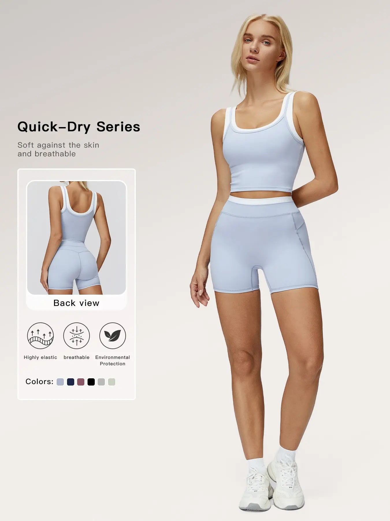 Women'S Two-Piece Colorblock Yoga Set, High-Waisted Ribbed Casual Fitness Sportswear, Versatile Gym Workout