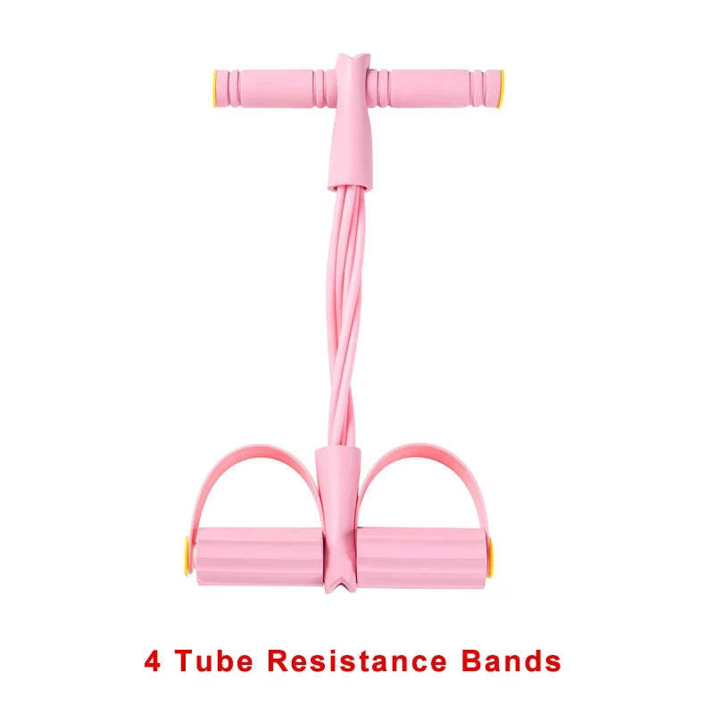 4/6 Level Resistance Elastic Bands with Non Slip Handles for Home Fitness, Abdominal Muscle Training, Yoga, Pilates Workout