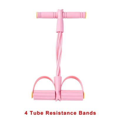 4/6 Level Resistance Elastic Bands with Non Slip Handles for Home Fitness, Abdominal Muscle Training, Yoga, Pilates Workout