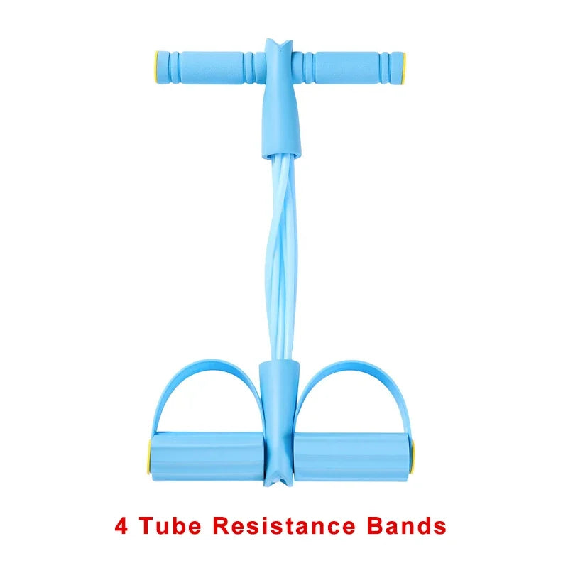 4/6 Level Resistance Elastic Bands with Non Slip Handles for Home Fitness, Abdominal Muscle Training, Yoga, Pilates Workout