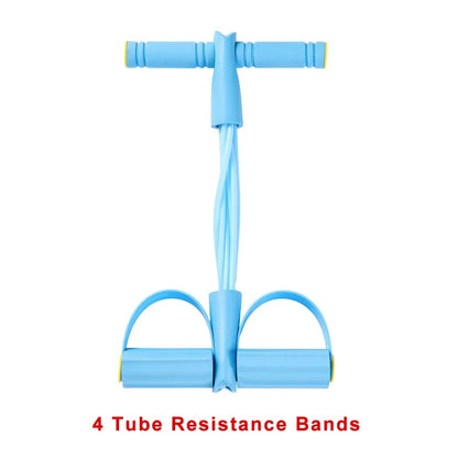 4/6 Level Resistance Elastic Bands with Non Slip Handles for Home Fitness, Abdominal Muscle Training, Yoga, Pilates Workout