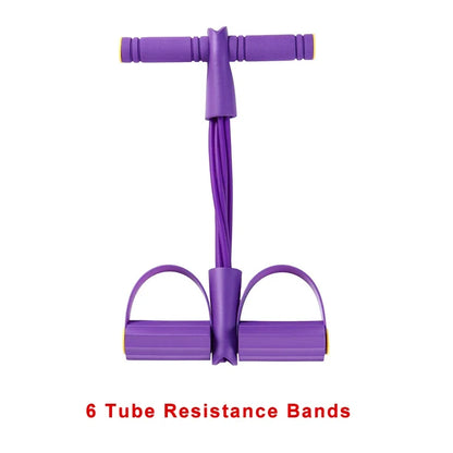 4/6 Level Resistance Elastic Bands with Non Slip Handles for Home Fitness, Abdominal Muscle Training, Yoga, Pilates Workout