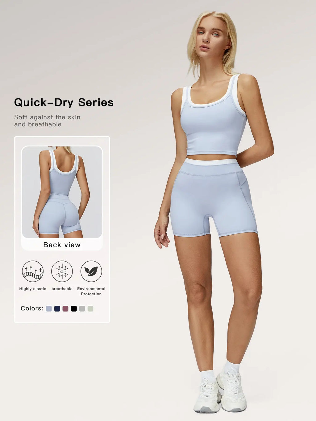 Women'S Two-Piece Colorblock Yoga Set, High-Waisted Ribbed Casual Fitness Sportswear, Versatile Gym Workout